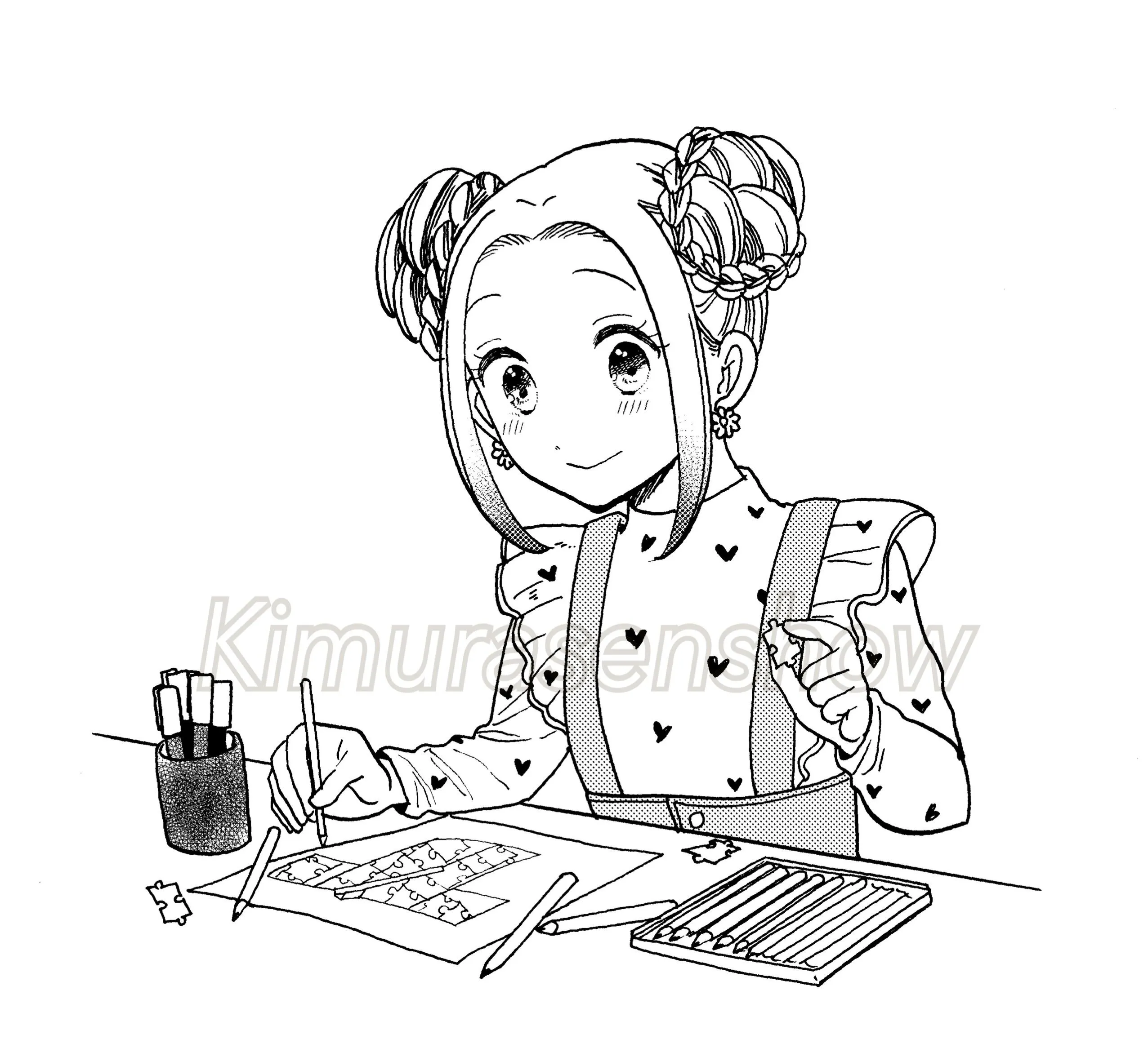 Akane Chan Japanese Manga Kimono Colouring Pack