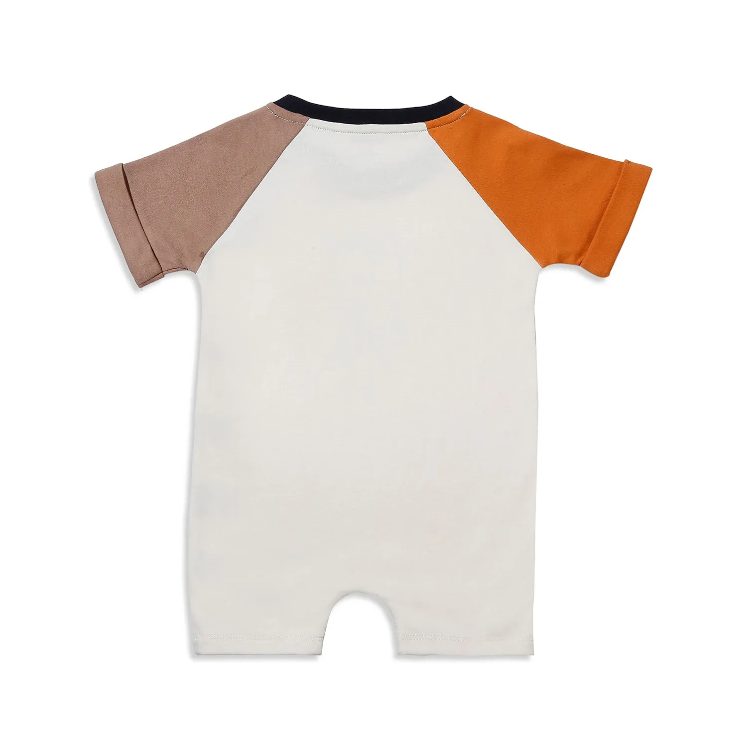 Animal, Raglan Color Block Sleeves Romper