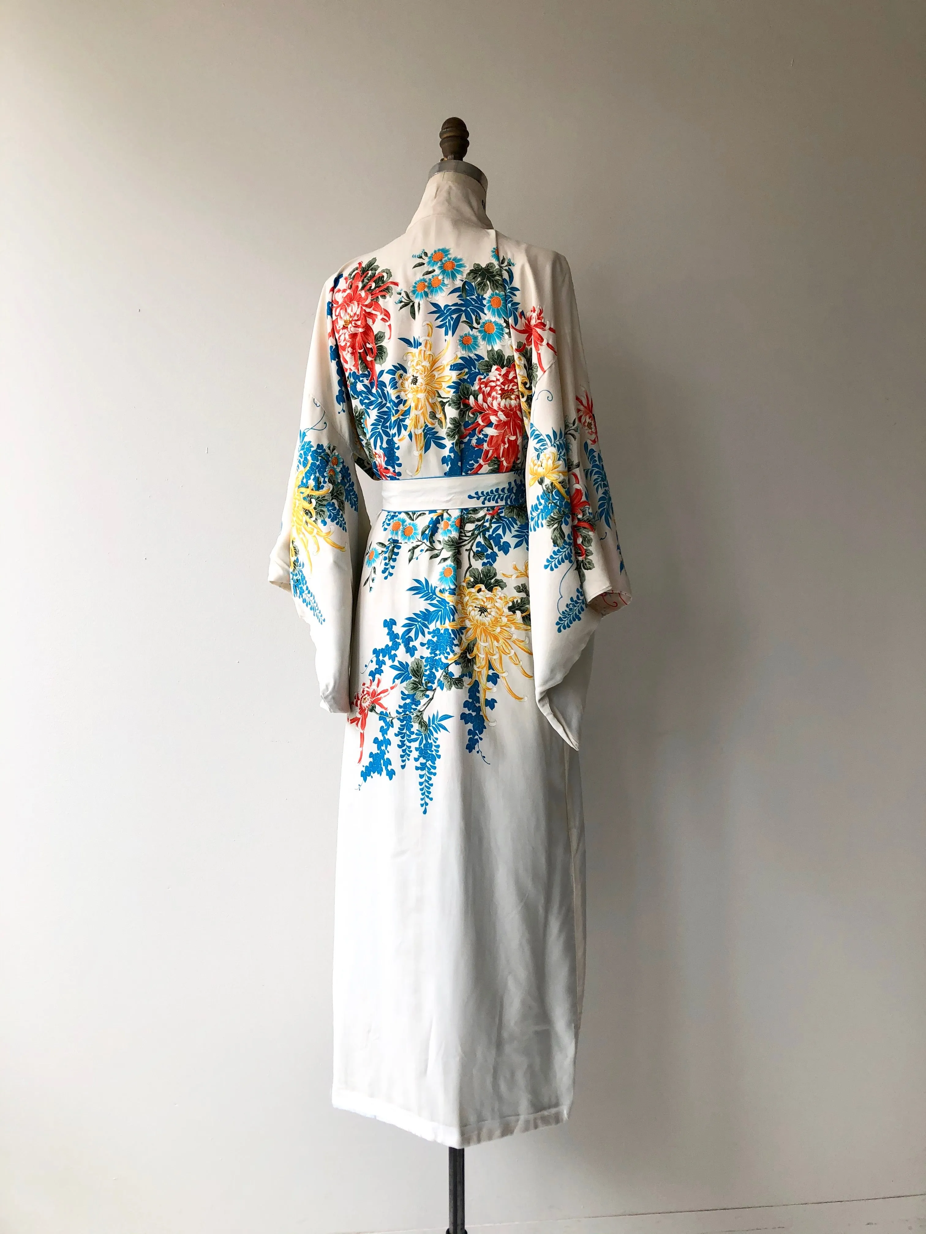 Antique 1930s Japanese Maple silk kimono