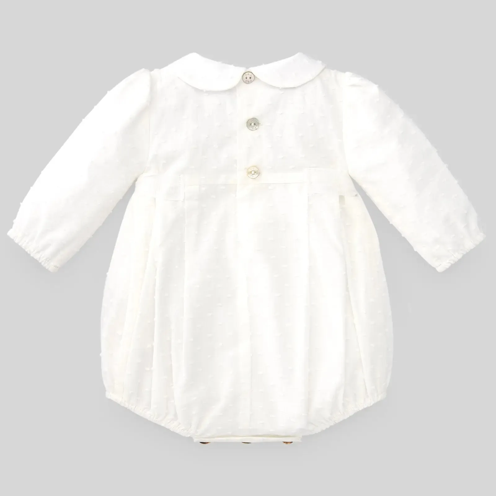 Baby boys romper and bonnet set - cream