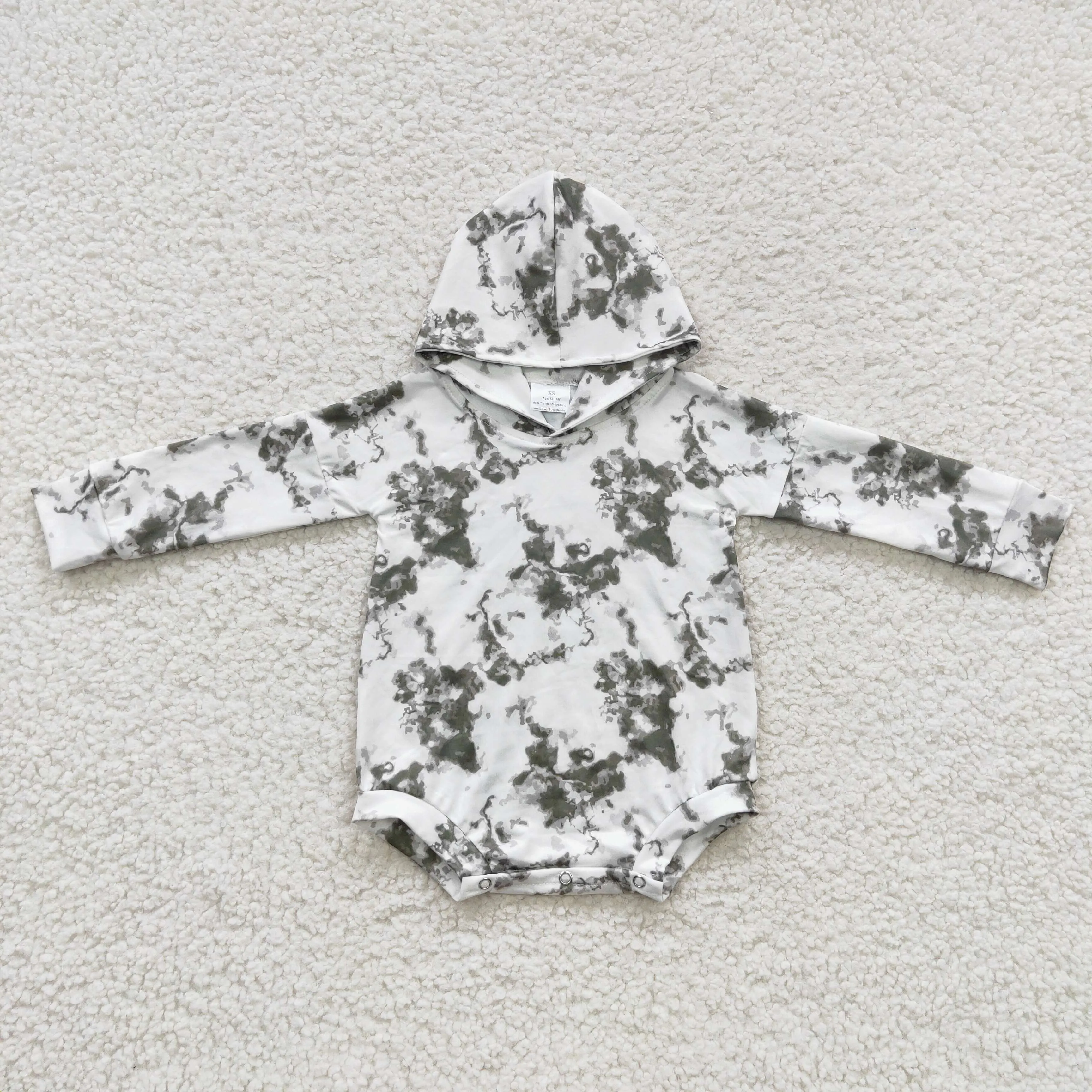Baby ink-dyeing hooded long sleeve onesie LR0270