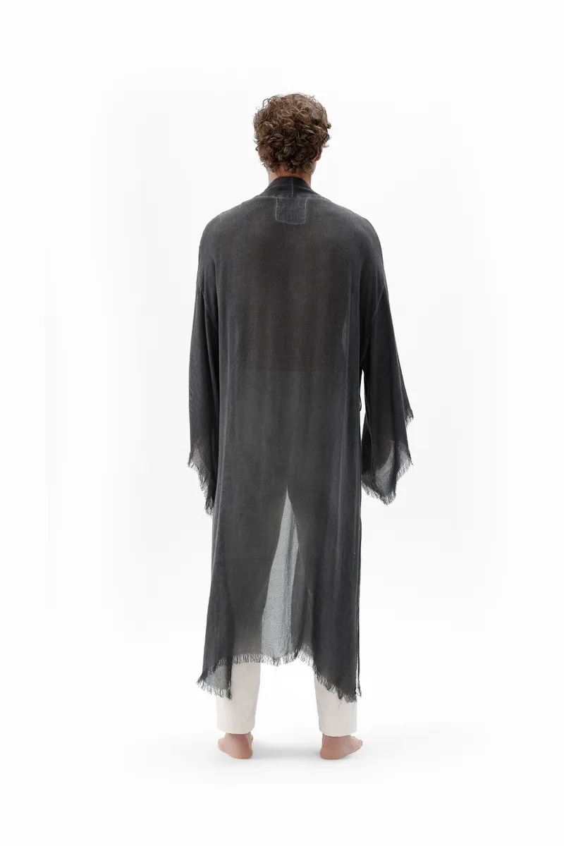 Bamboo Gray Men's Long Kimono