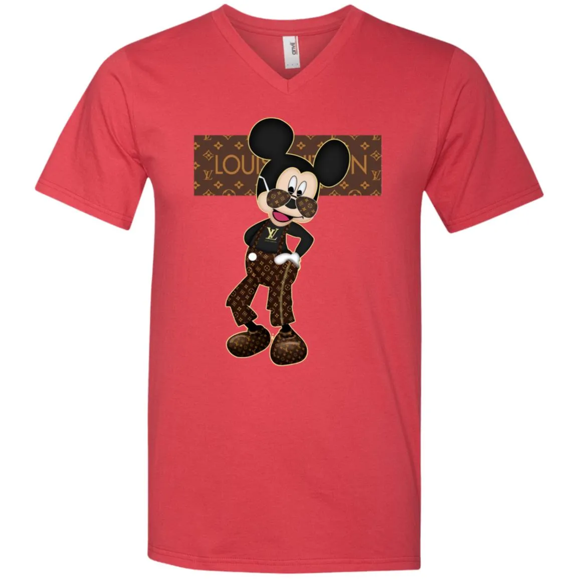 Best Louis Vuitton Mickey Fashion T-shirt Men V-Neck T-Shirt
