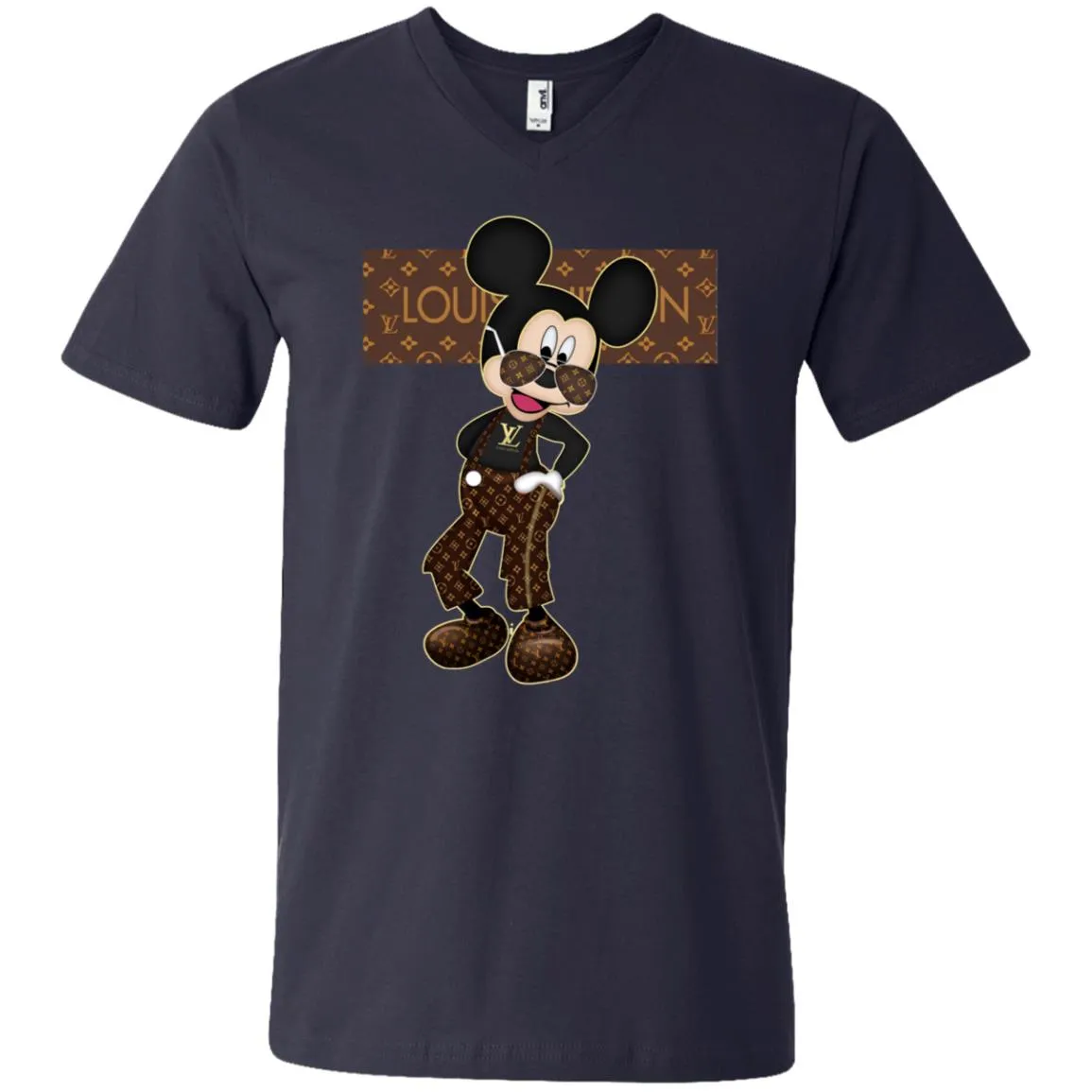 Best Louis Vuitton Mickey Fashion T-shirt Men V-Neck T-Shirt