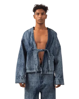 BLUE ACID WASH DENIM KIMONO