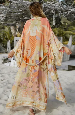 Bohemian Kimono, Floral Print Bat Sleeve Beach Bohemian Kimono Dresses Ladies V Neck Summer Boho Bikini Cover-up