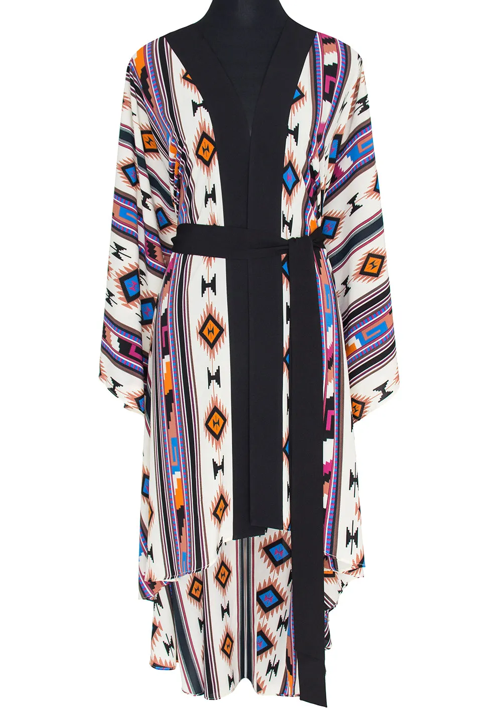 Boho - Blue Navajo Kimono Skull (Black)