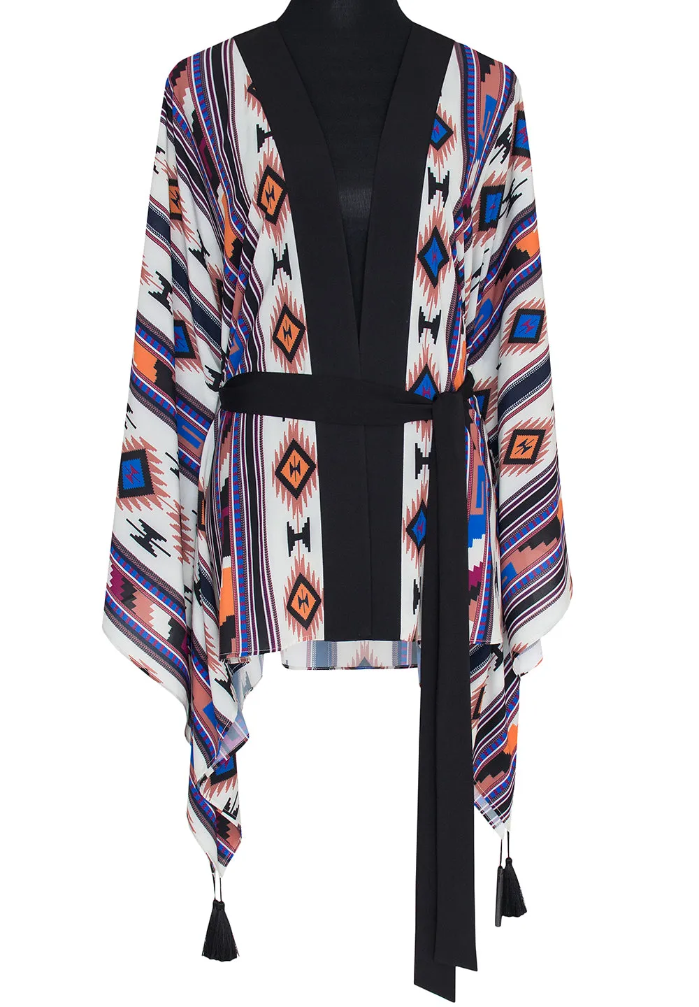 Boho - Blue Navajo Kimono Skull (Black)