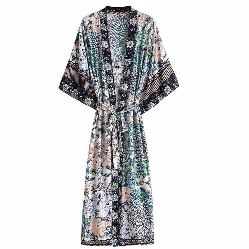 Boho Kimono, Beach Cover Up Kimono, Japanese inspired Kimono, Bohemian Kimono, Handmade Kimono