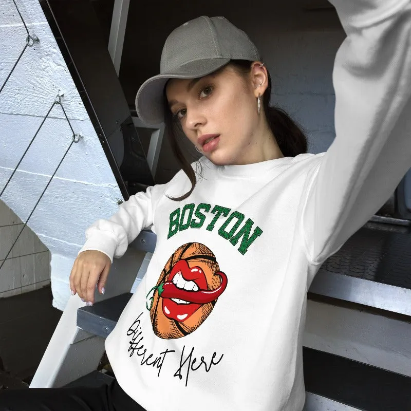 Boston Basketball Different Here Unisex Pullover Sweatshirt
