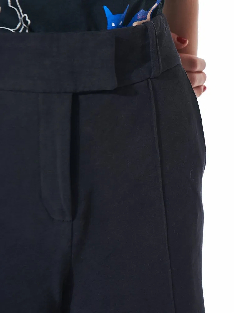 Casual French Terry Palazzo Trouser (FW16W-048 BLACK)