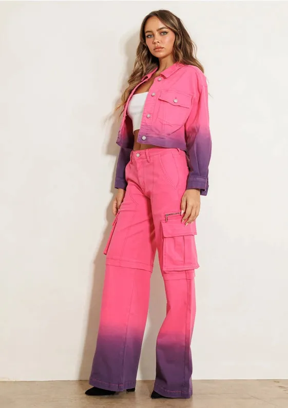 Color Palette Denim Jacket - Pink