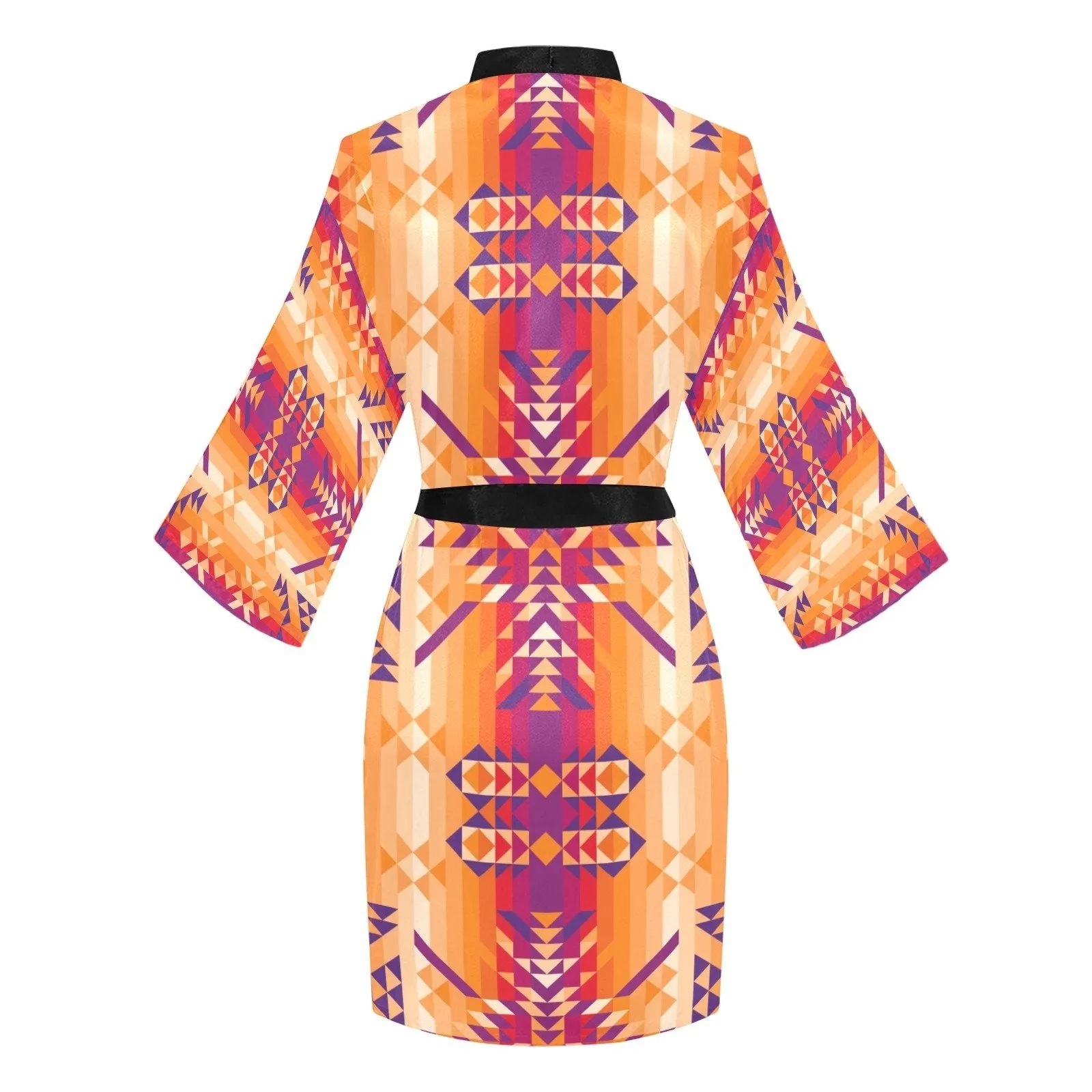 Desert Geo Long Sleeve Satin Robe