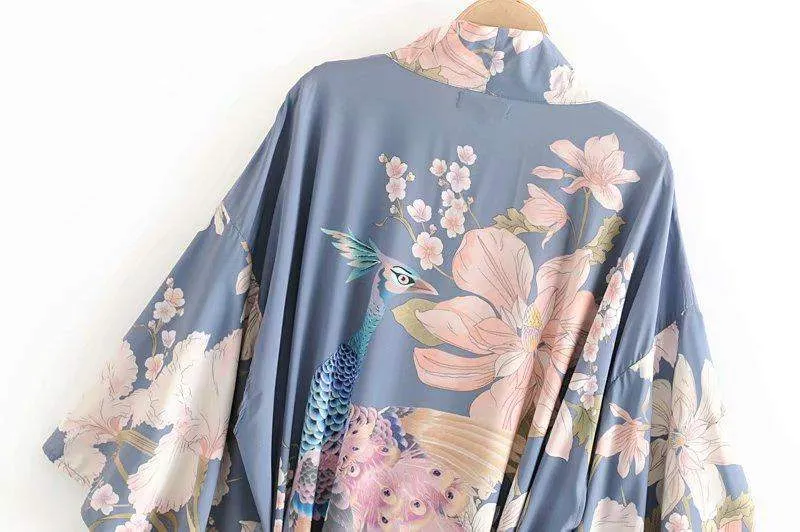 Ellie Dusty Blue Boho Kimono