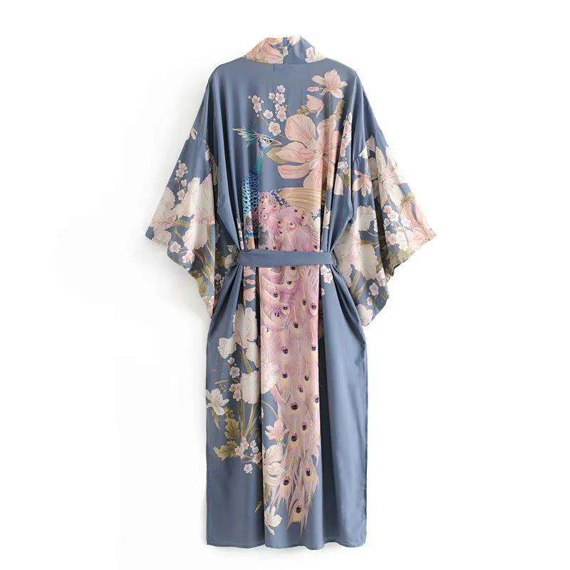 Ellie Dusty Blue Boho Kimono