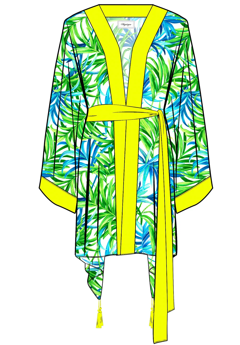 Euphoria – Paradise Palm Kimono (Neon Yellow)