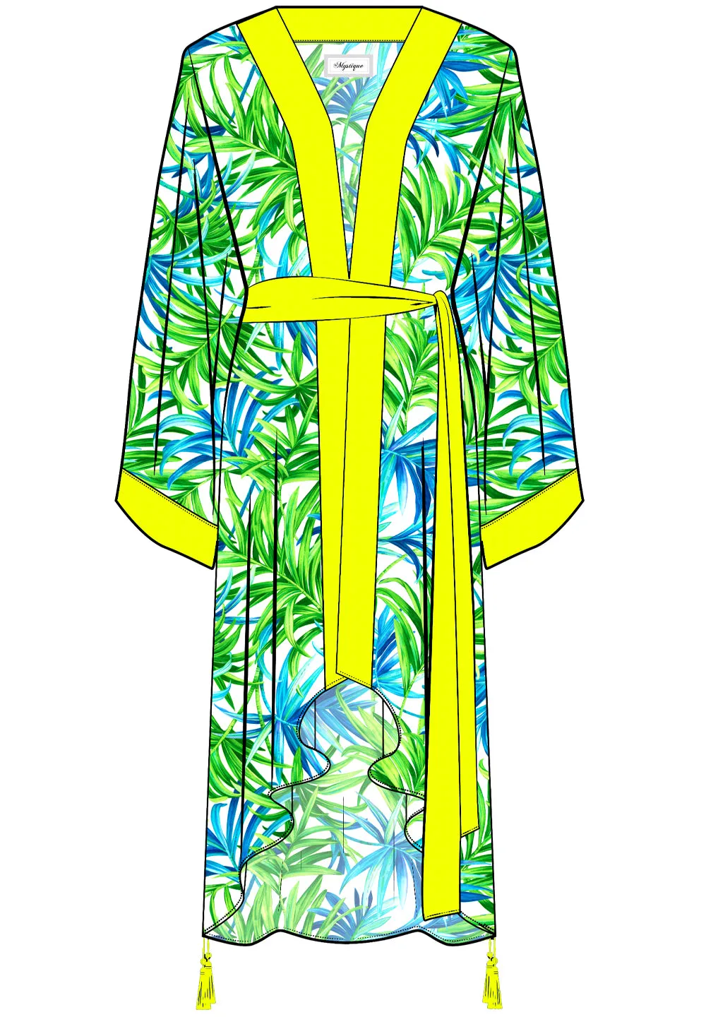 Euphoria – Paradise Palm Kimono (Neon Yellow)