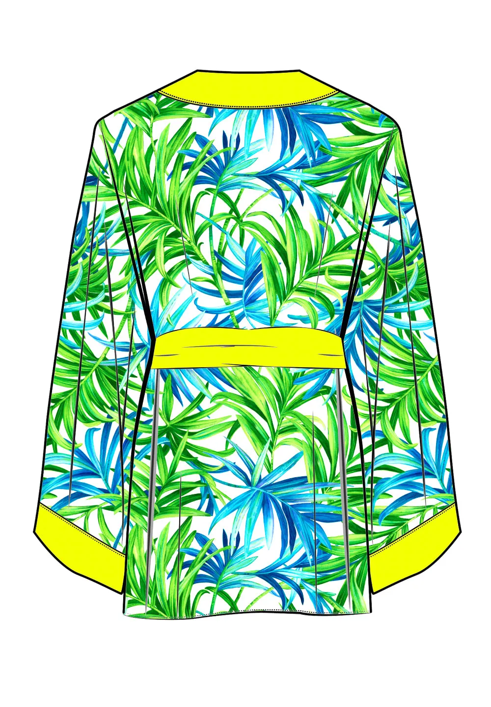 Euphoria – Paradise Palm Kimono (Neon Yellow)