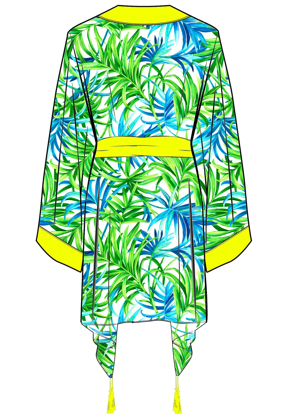 Euphoria – Paradise Palm Kimono (Neon Yellow)
