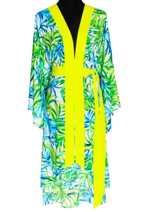 Euphoria – Paradise Palm Kimono (Neon Yellow)