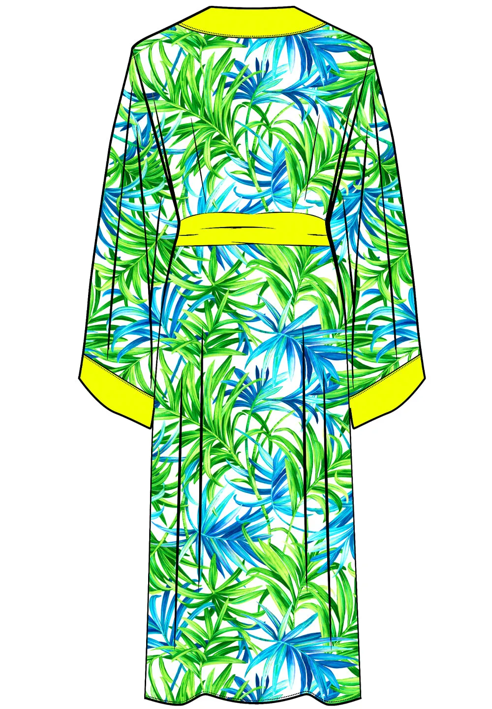 Euphoria – Paradise Palm Kimono (Neon Yellow)