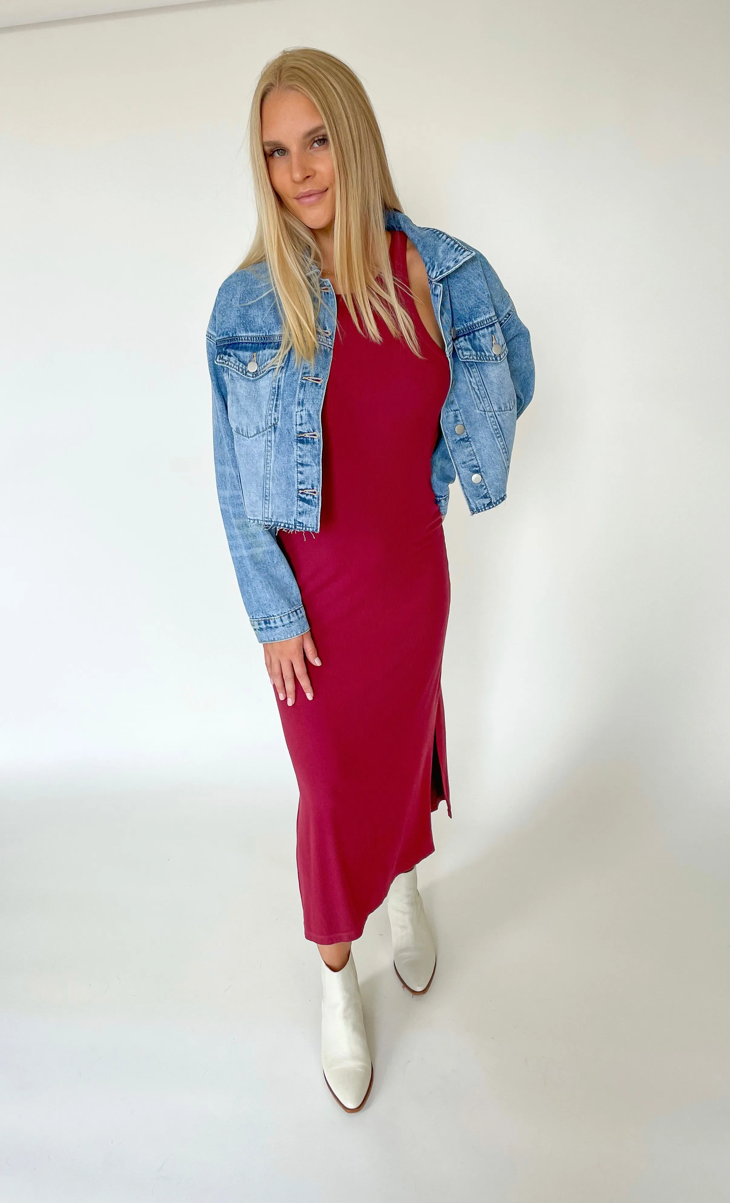 Every Day Every Night Night Crop Denim Jacket