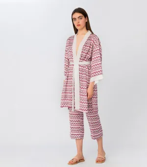 Fantasy-Print Kimono Pink