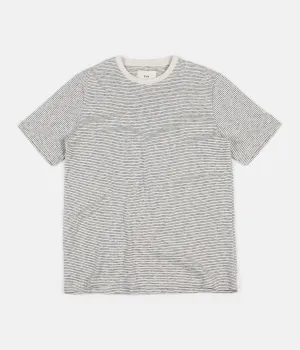 Folk Fine Stripe T-Shirt - Ecru / Navy