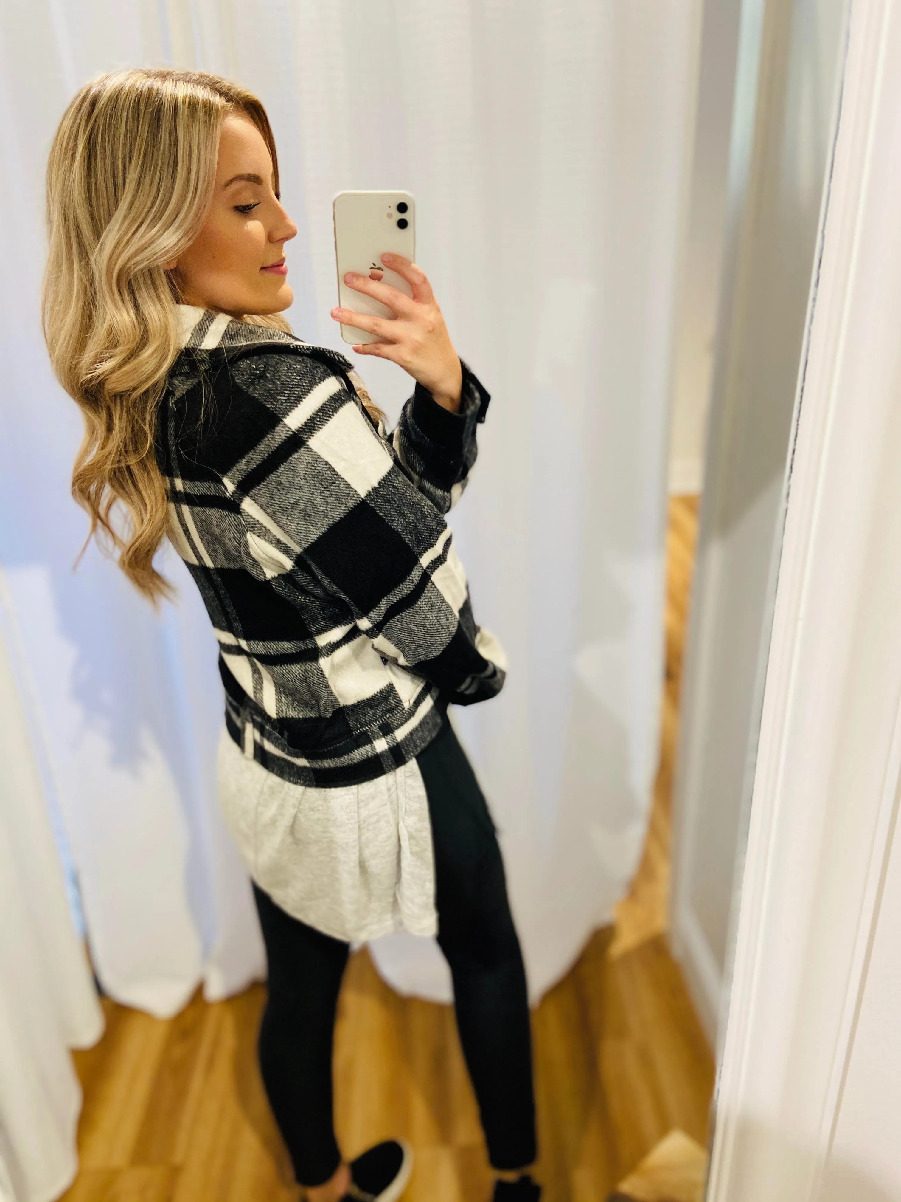Forever Fall Plaid Jacket // Black
