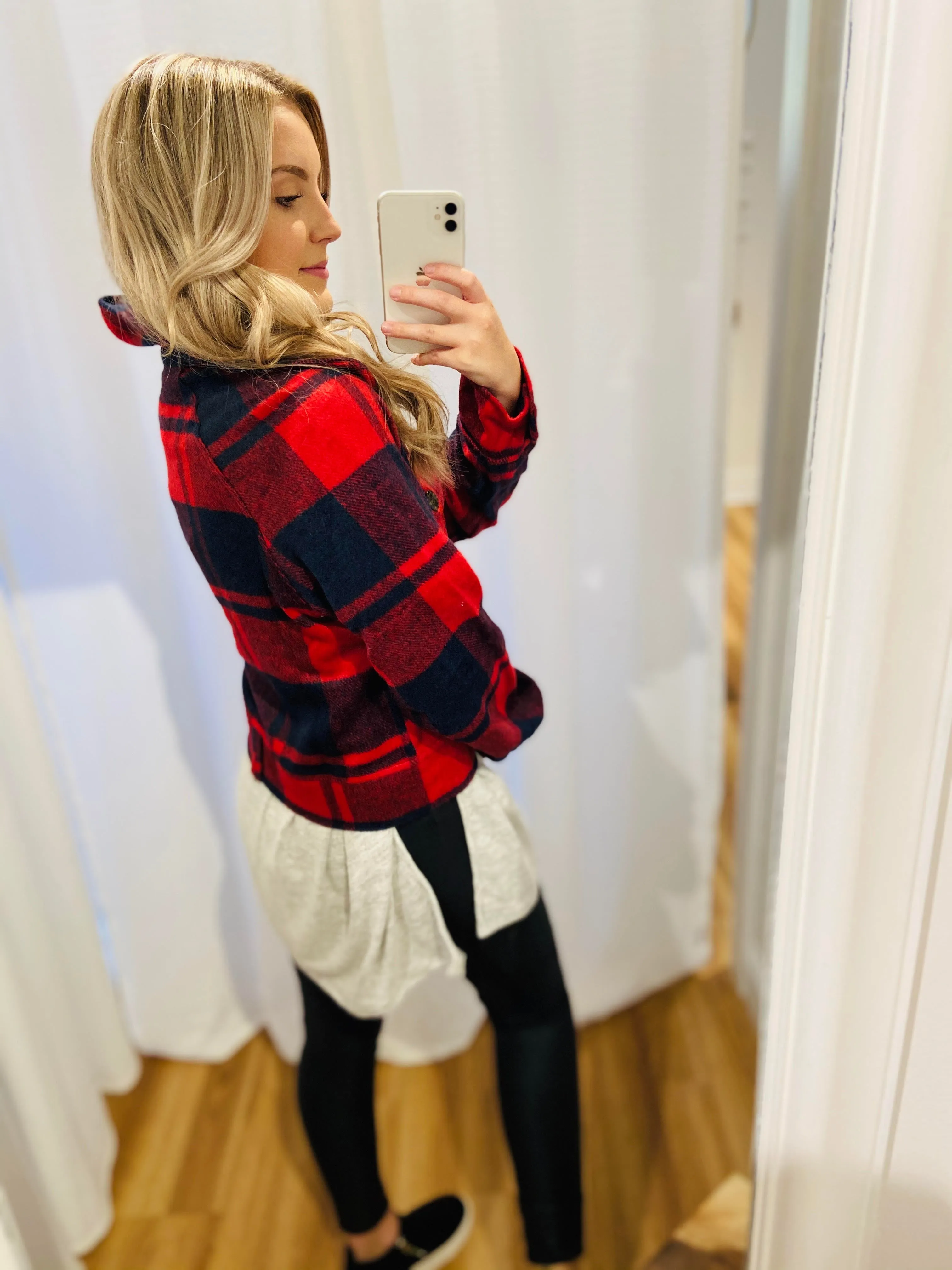 Forever Fall Plaid Jacket // Red