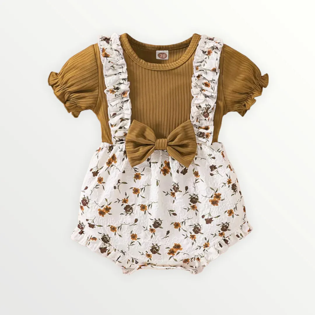 Freya | Floral  Romper - Brown