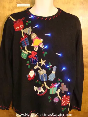 Garland of Toys Tacky Xmas Sweater with Lights
