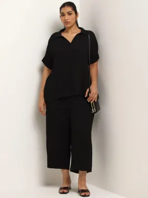 Gia Black Crinkled Pants