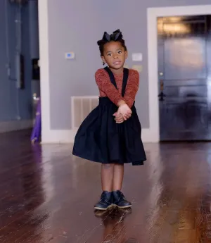 Girls Black Suspender Skirt