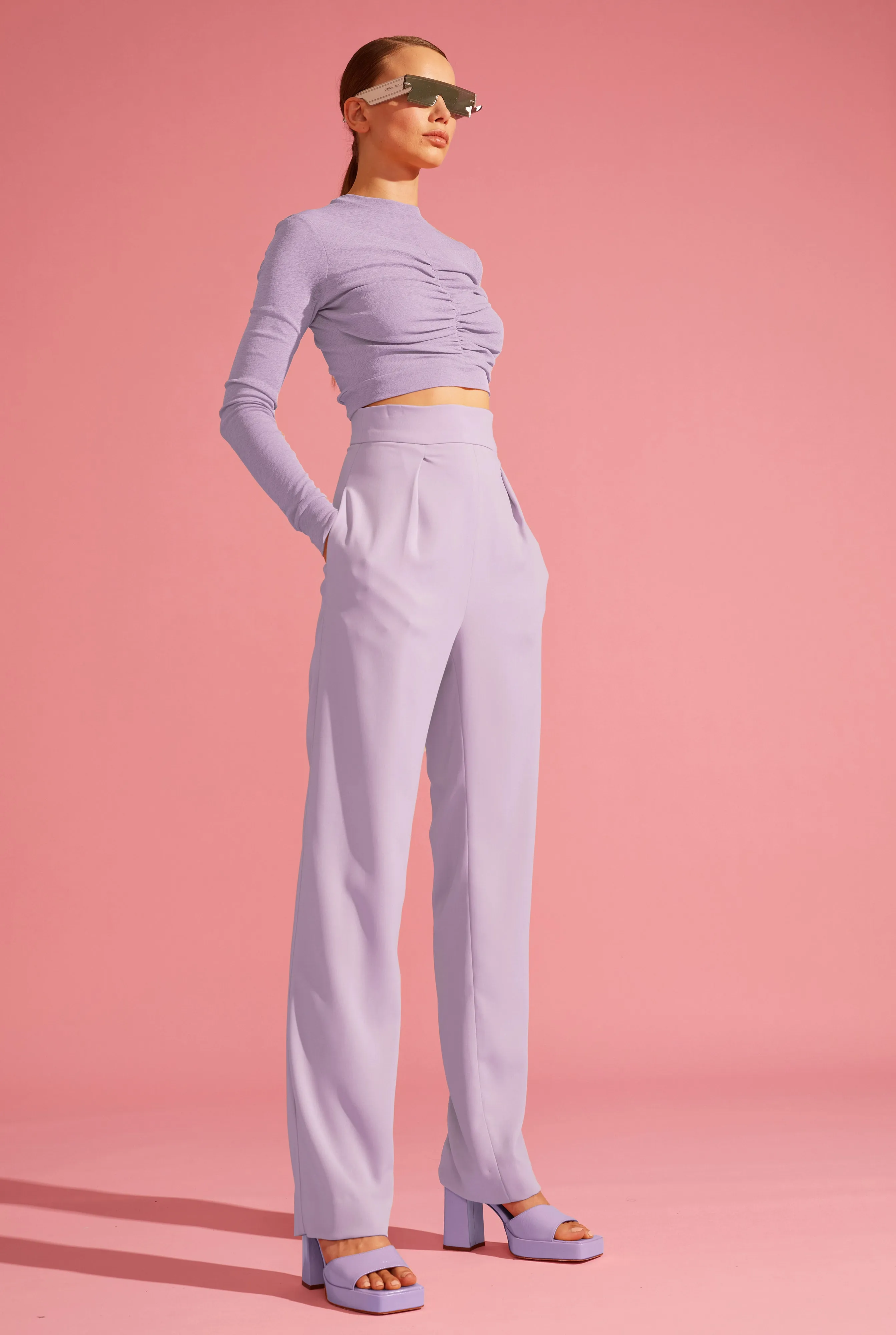 High-Waist Tapered Trousers