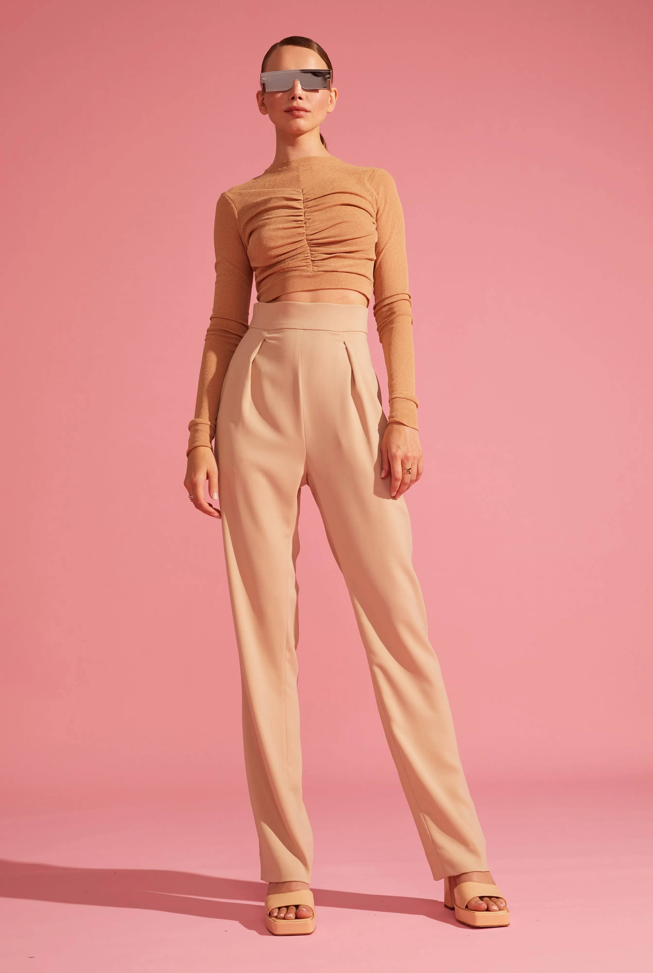 High-Waist Tapered Trousers