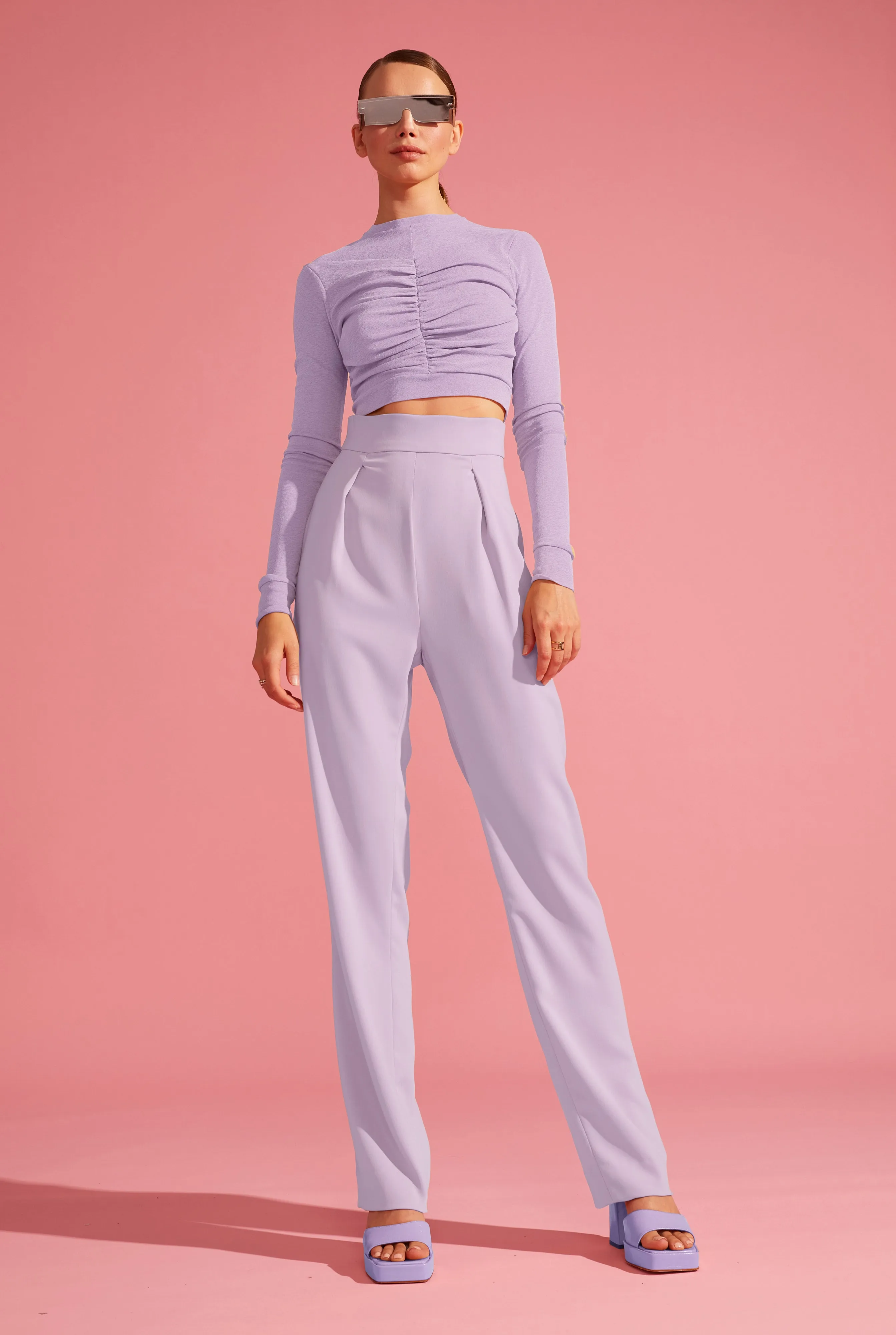 High-Waist Tapered Trousers