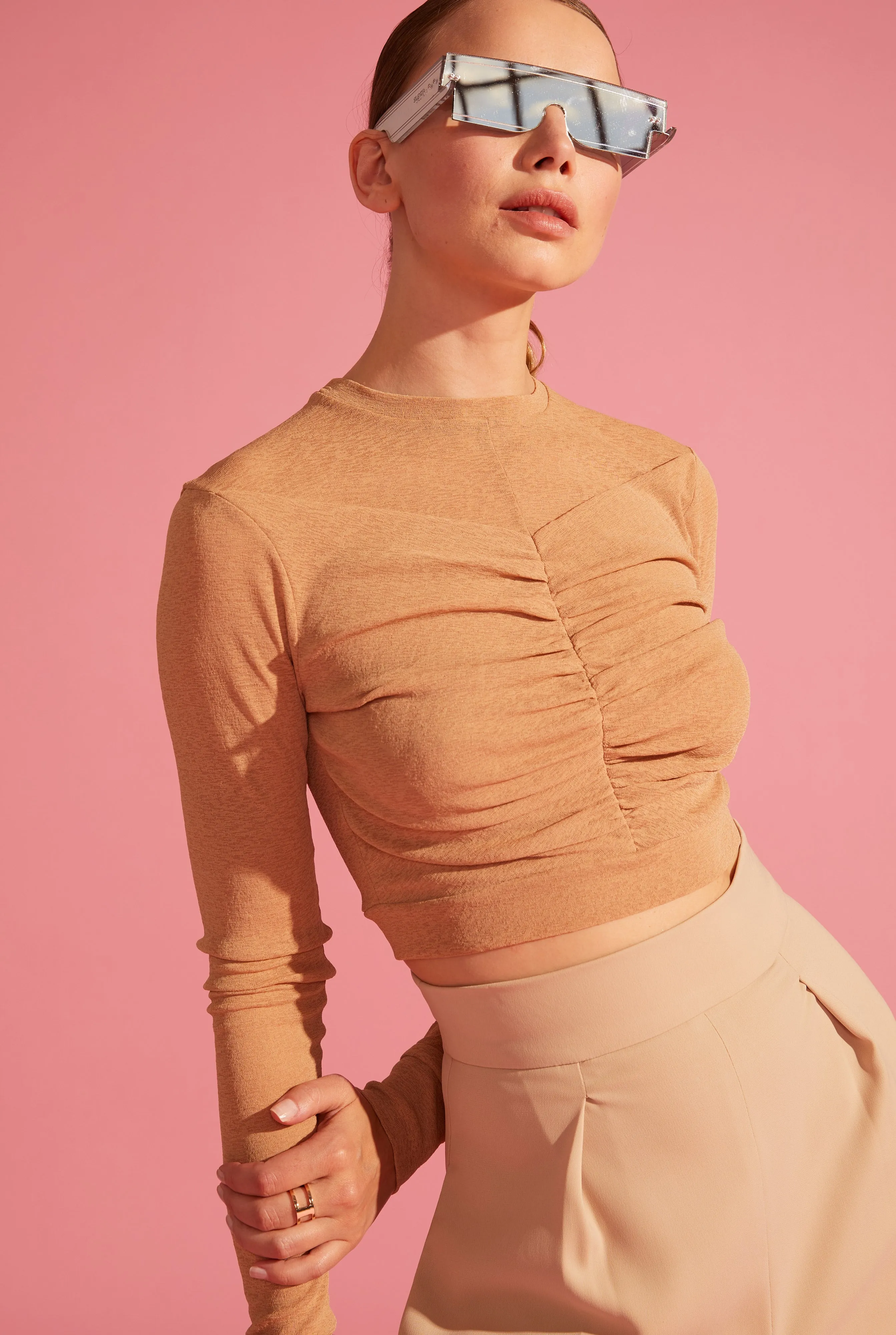 High-Waist Tapered Trousers