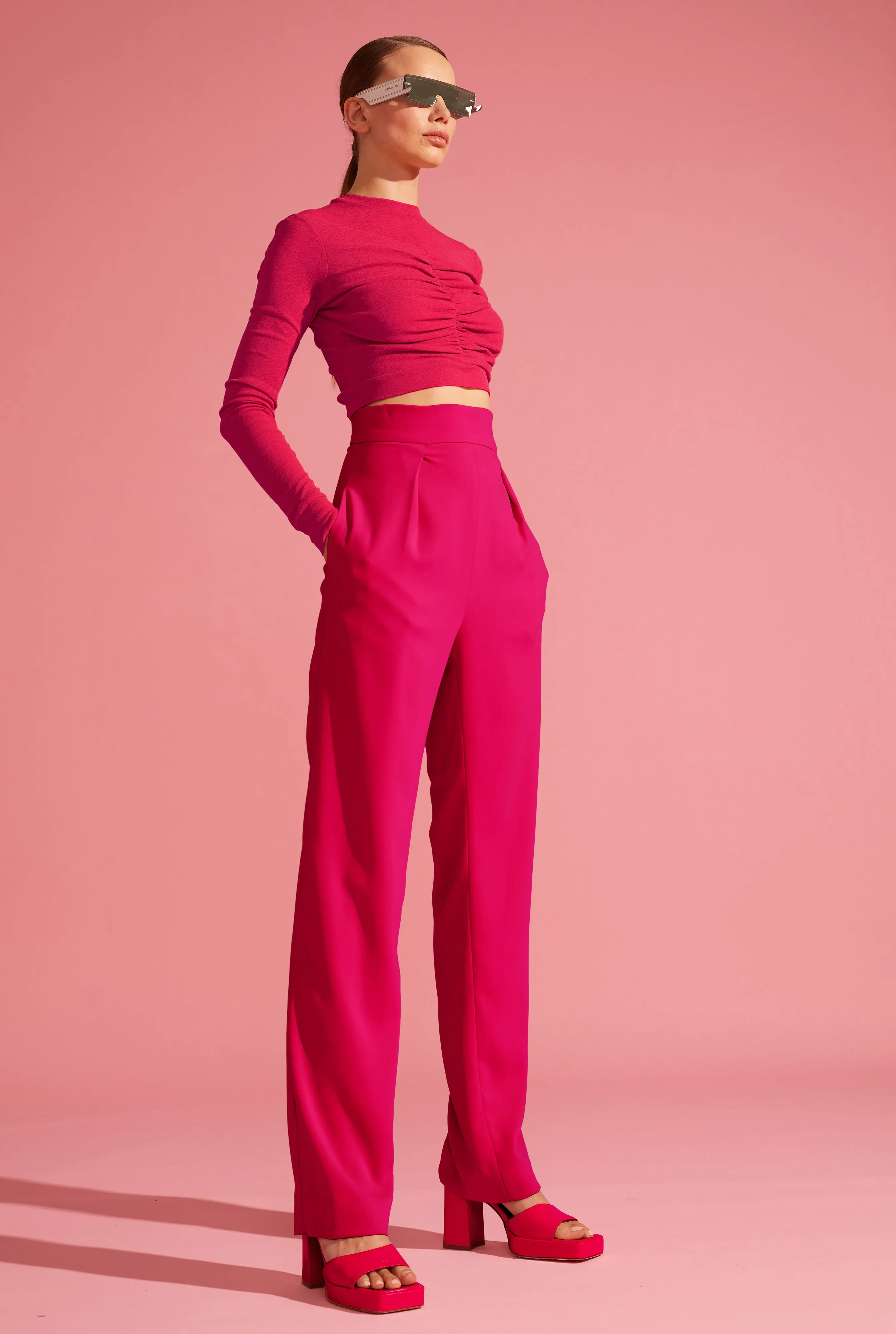 High-Waist Tapered Trousers