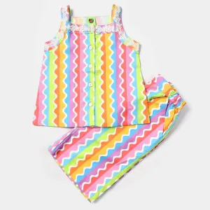 Infant Girls Cotton Poplin Co-ord Zigzag Fusion-Multi