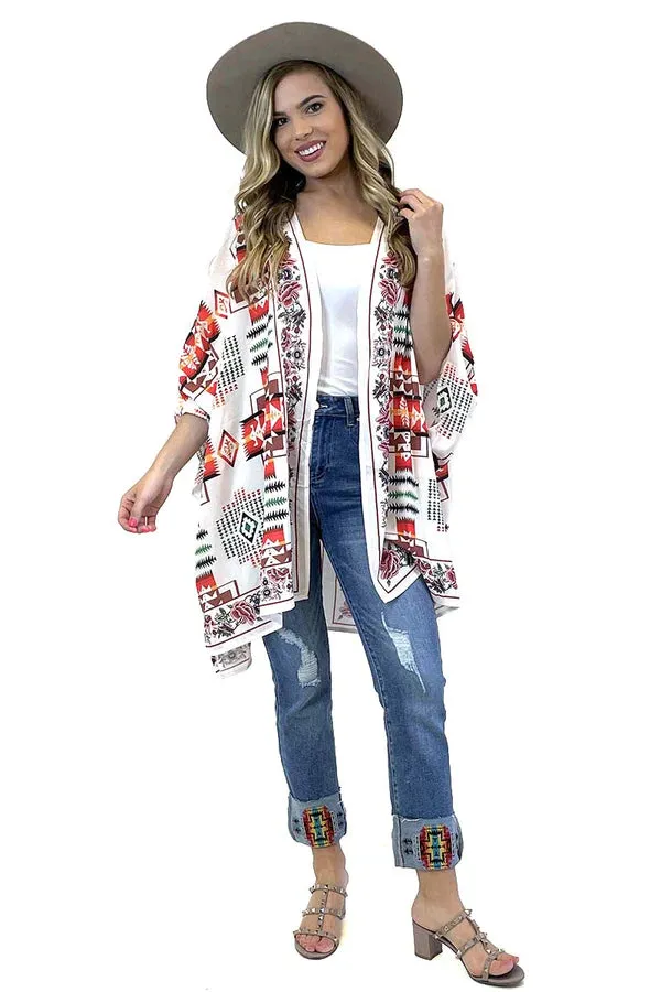 Ivory Southwest Pattern Kimono