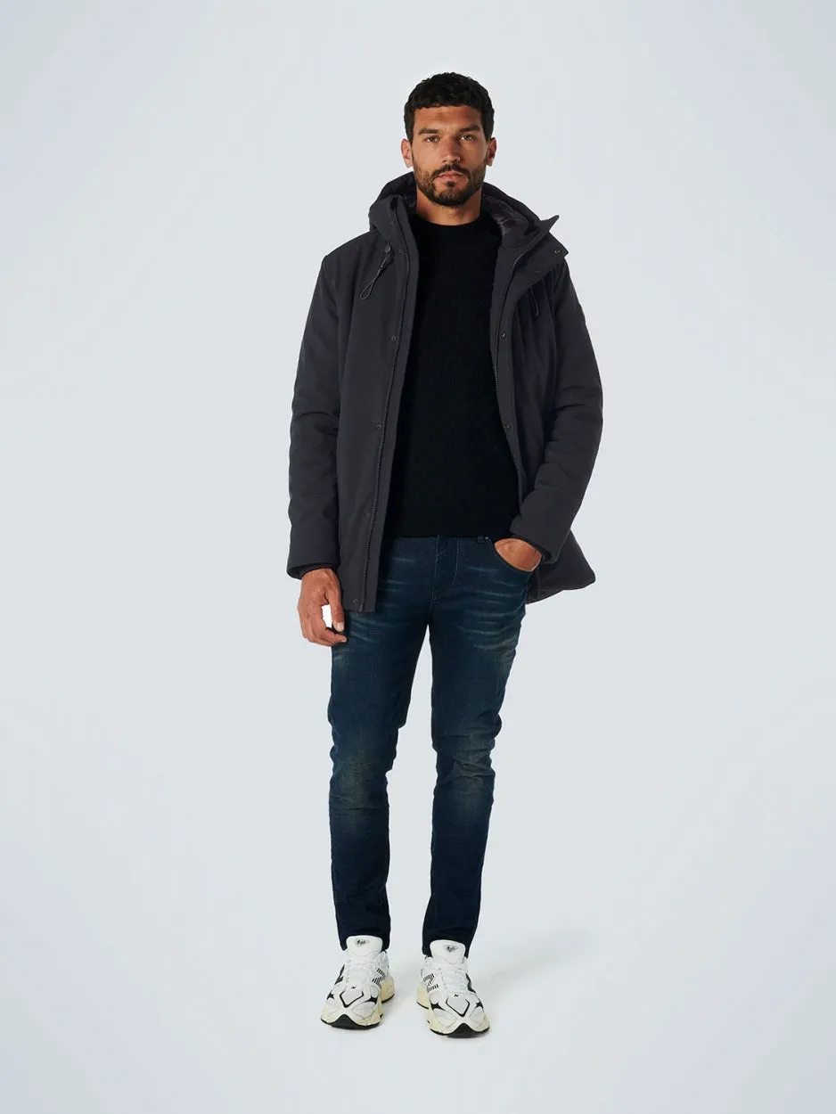 Jacket Mid Long Fit Hooded Softshell Stretch | Night
