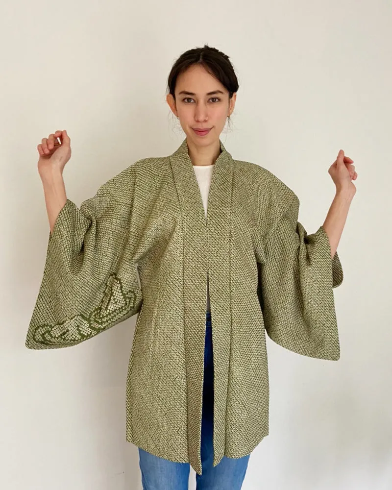 Japanese Rock Garden Shibori Haori Kimono Jacket