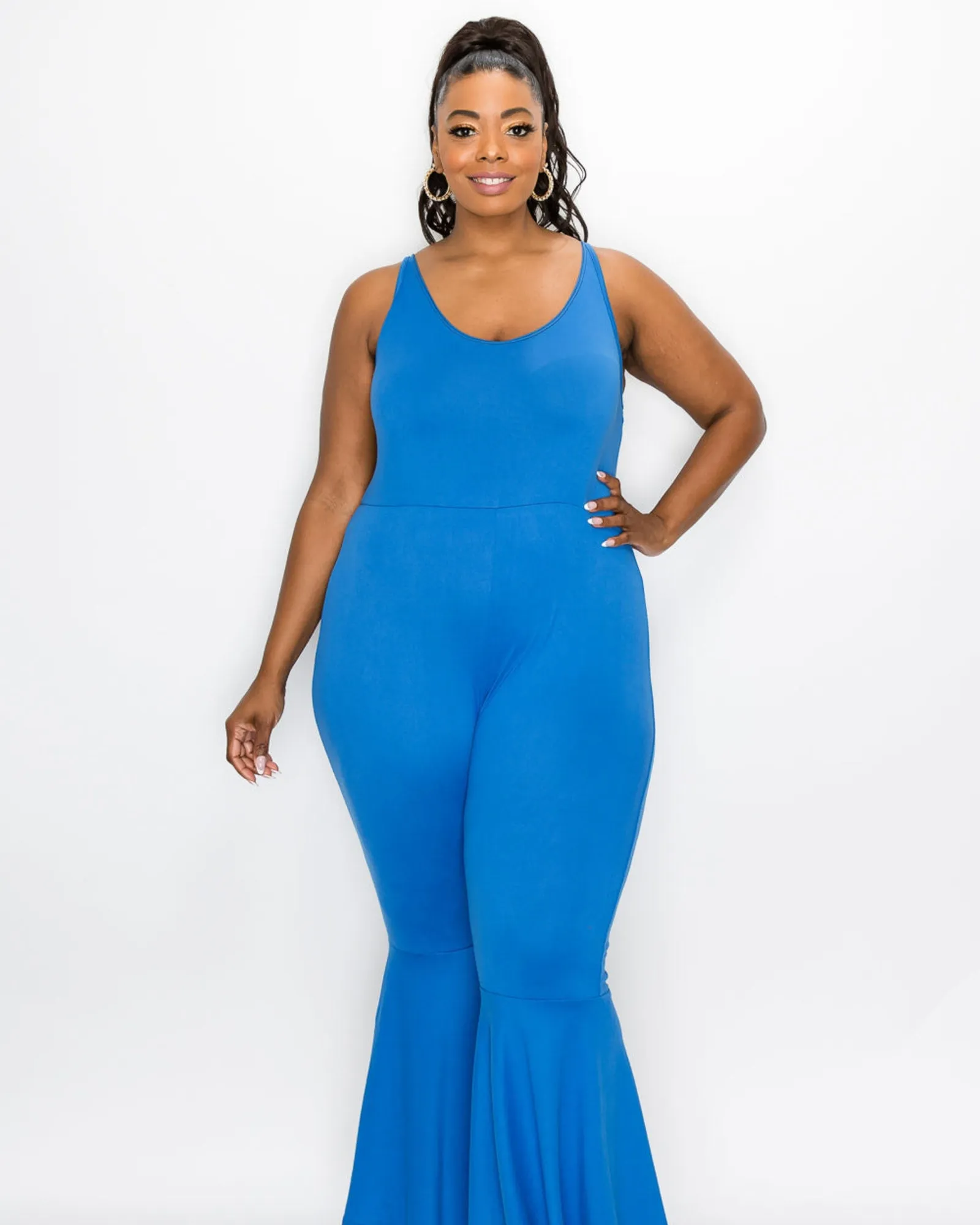Josie Flared Leg Jumpsuit | Cobalt