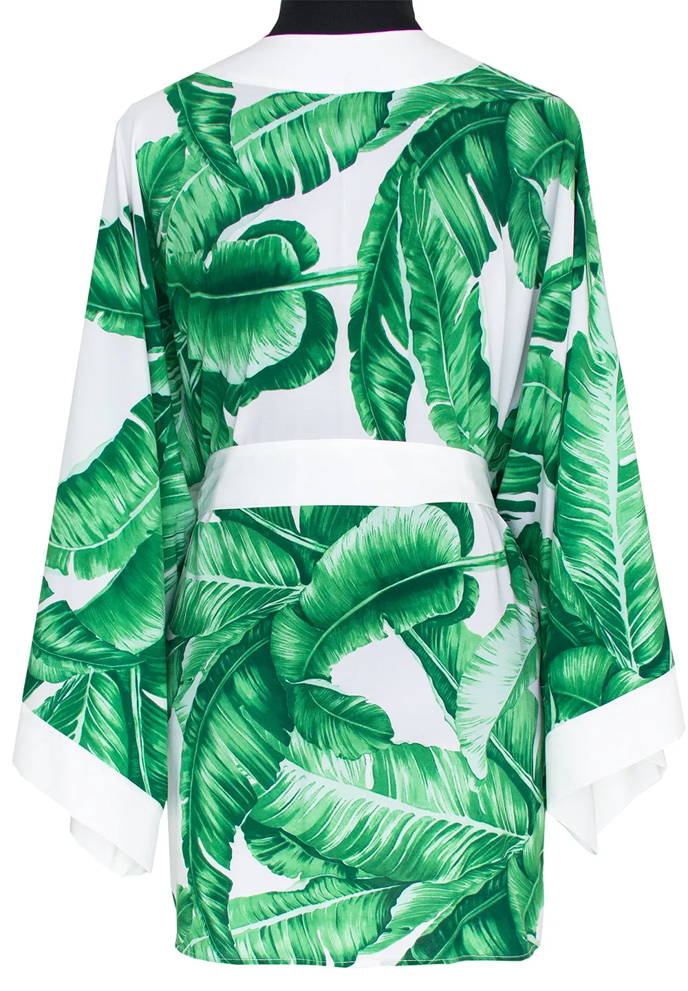Jungle - Green Palm Kimono (Off-White)