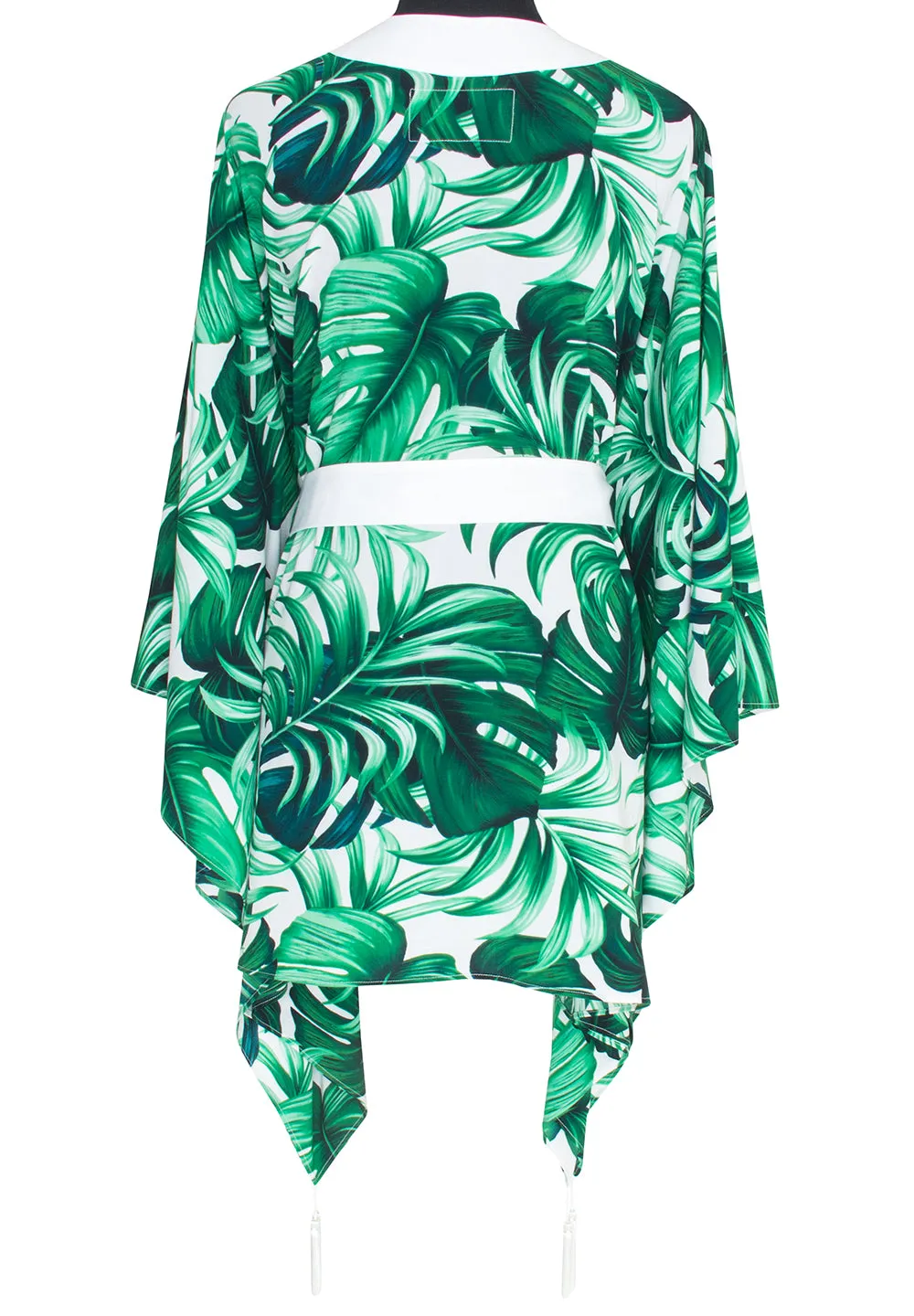 Jungle - Monstera White / Green Kimono (Off-White)