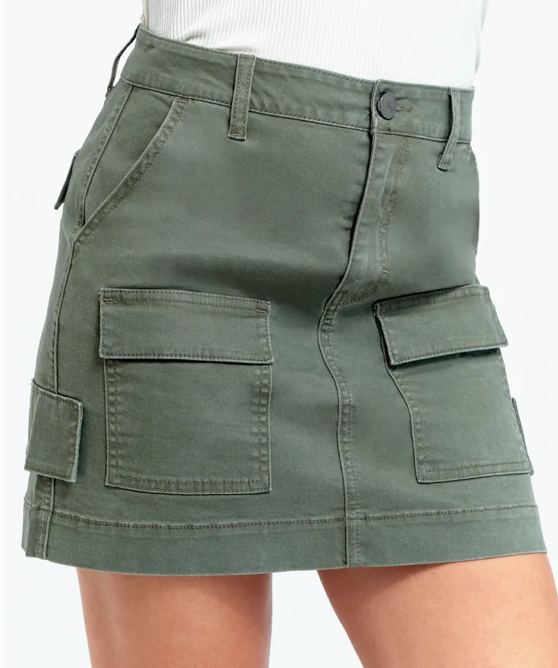 Kasey Stretch Twill Cargo Skirt - 16"