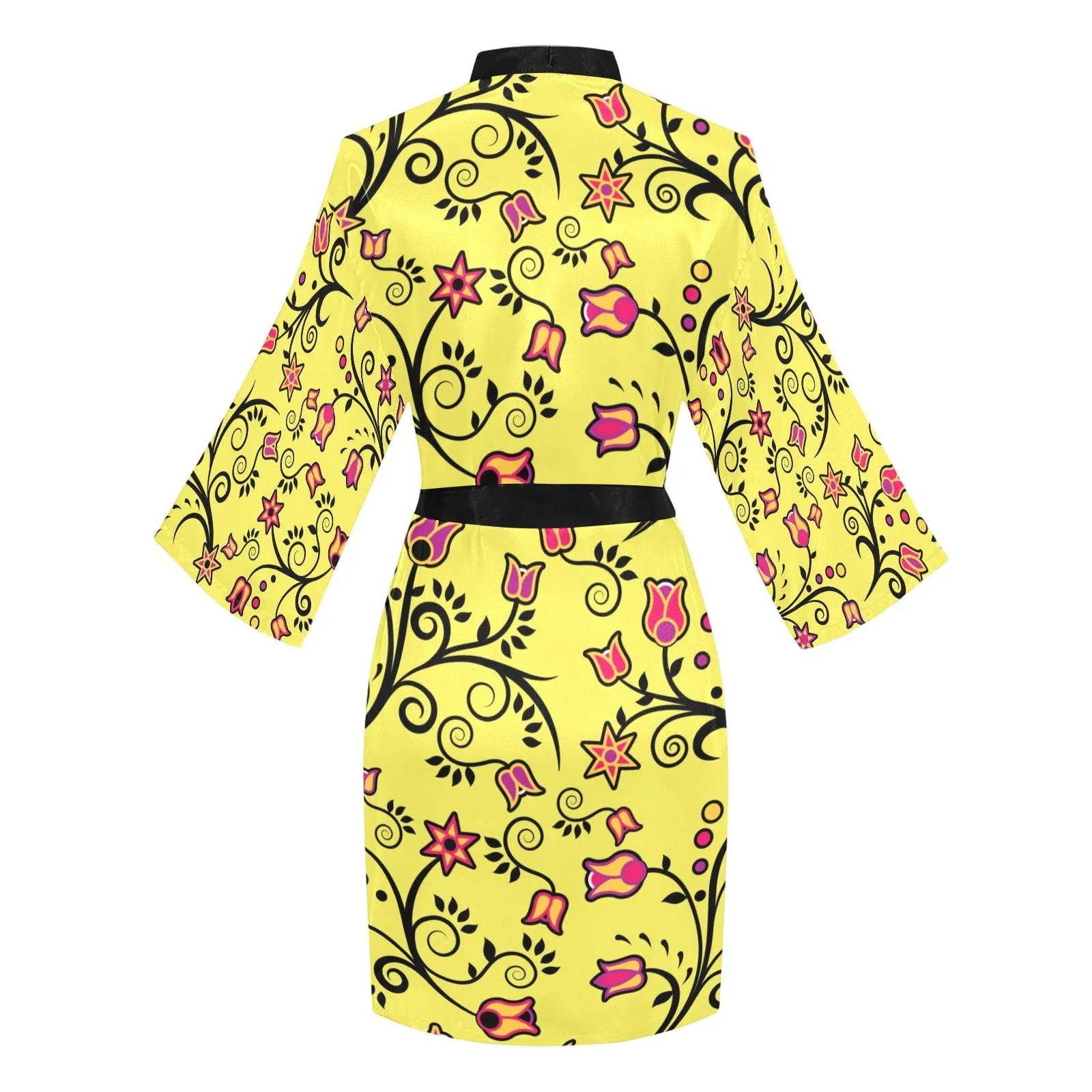 Key Lime Star Long Sleeve Satin Robe