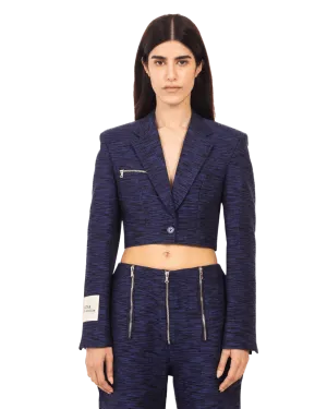KHADDAR BLUE CROP BLAZER