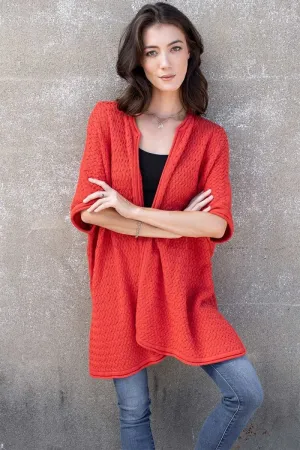 Lattice Stitch Kimono in Canyon Red